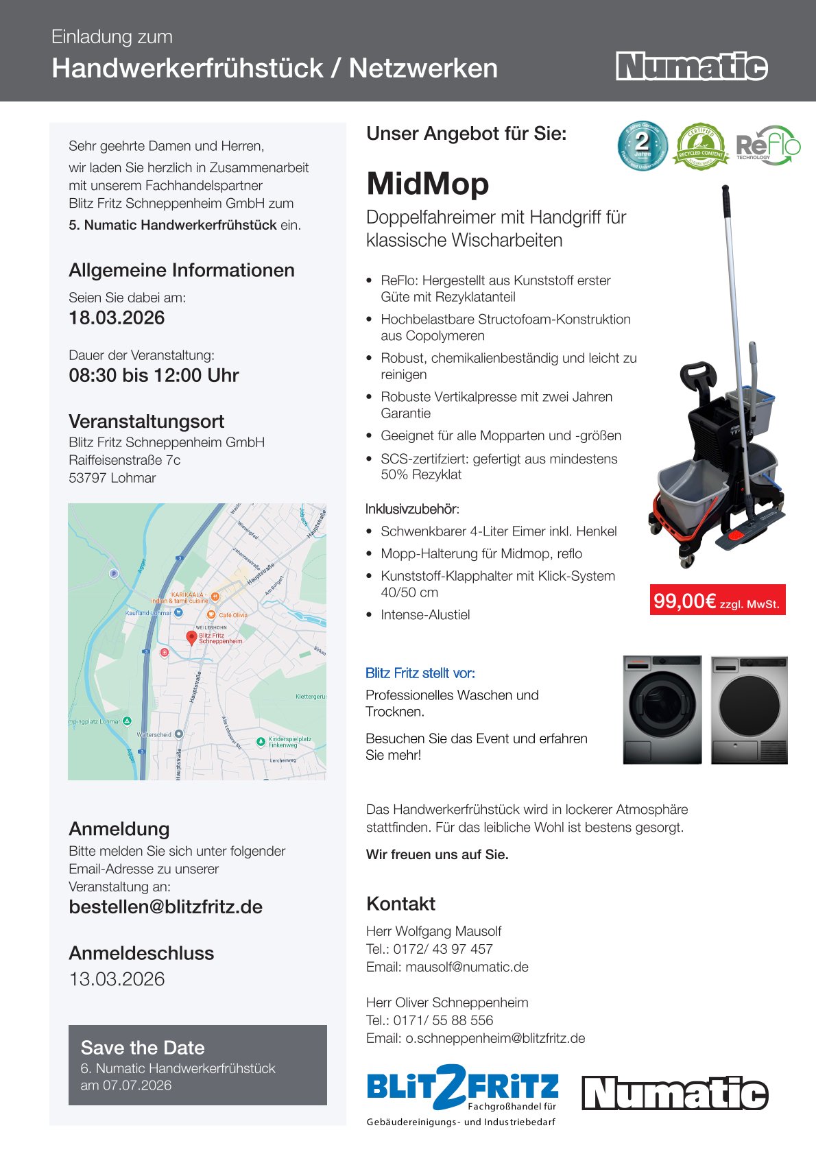 Handwerkerfrühstück NUMATIC und BLITZFRITZ in Köln